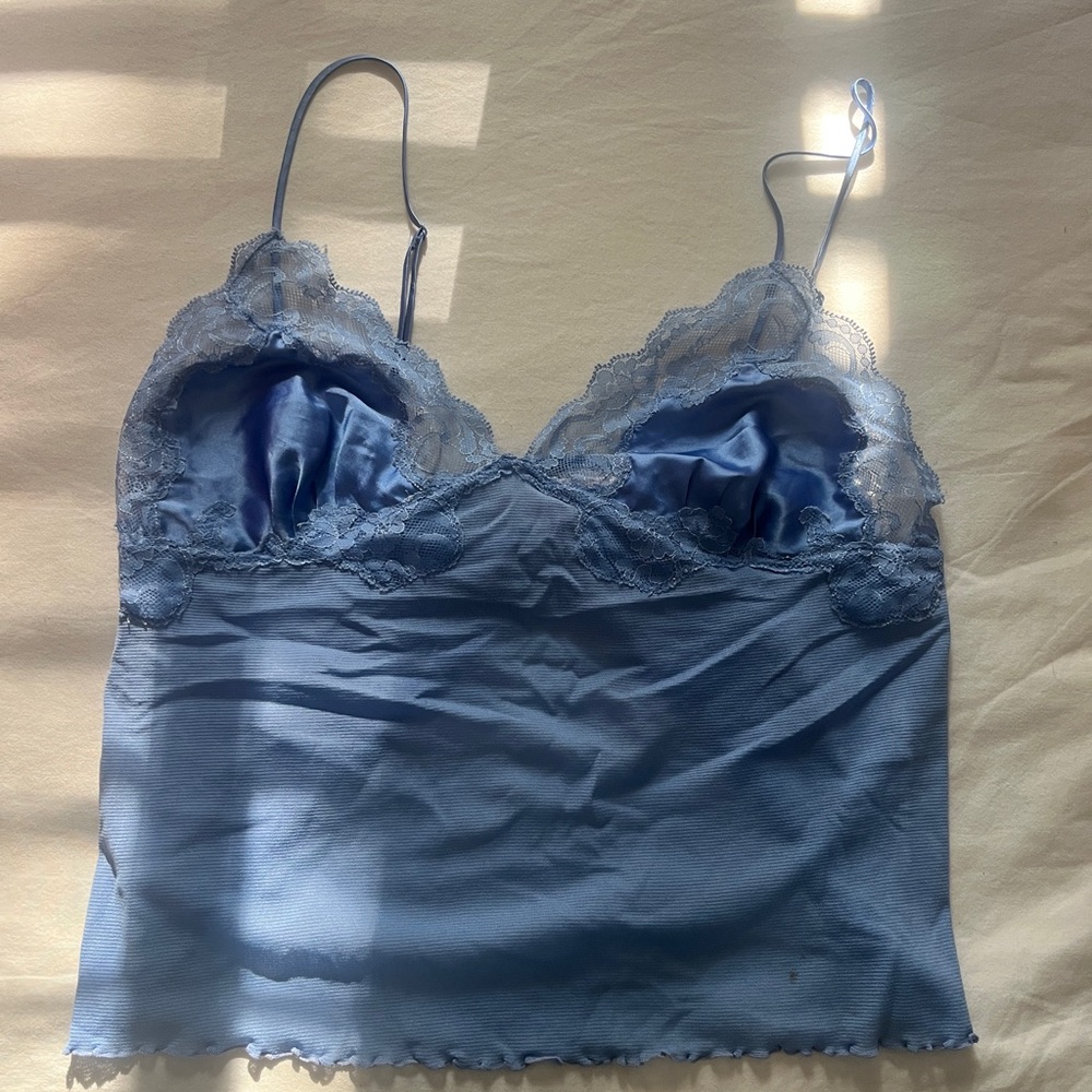 Victoria's Secret Blue Camisole with Lace Detail